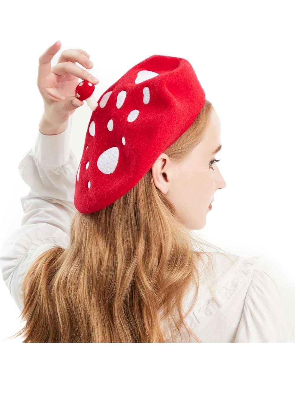 Othr Red Beret with White Spot Accents